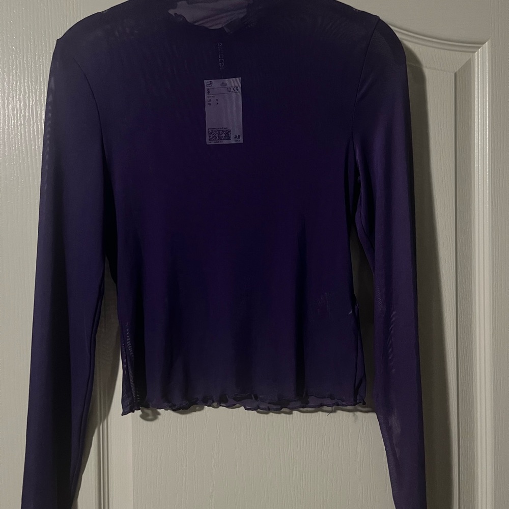 Sheer purple top